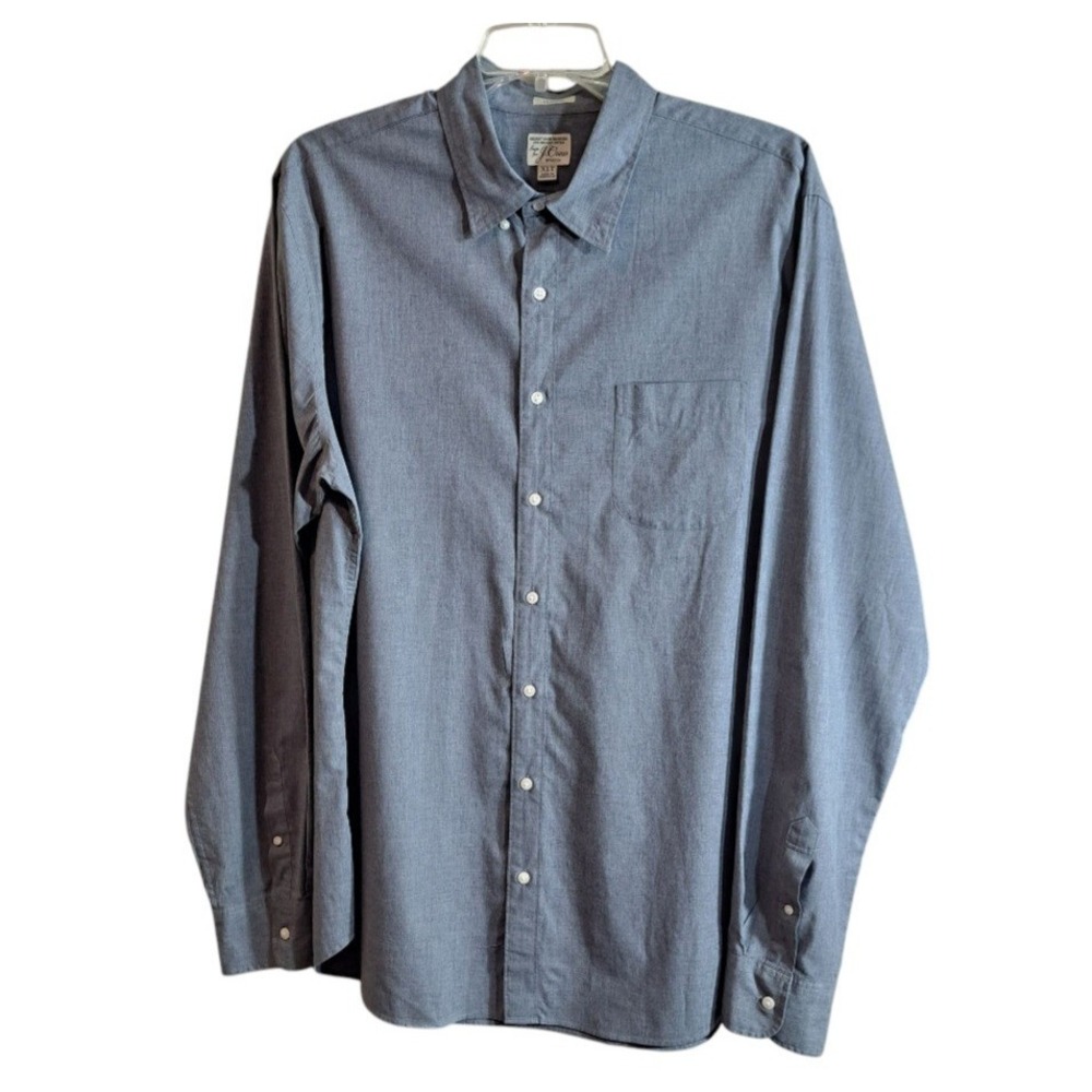 J.Crew Men's Collared Button-Down Shirt Size XLT Gray Long Sleeves